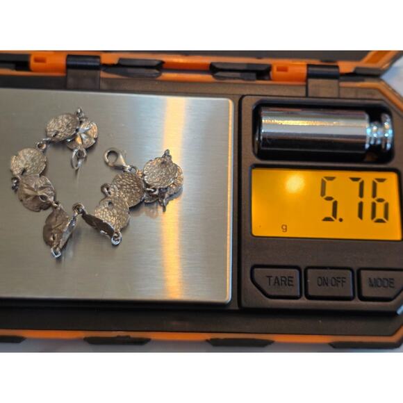 Sterling Silver Conch Shell Disc Bracelet With Lobster Clasp 8" - Picture 3 of 6